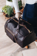 The Overnighter Travel Bag in Cocoa - Saddler & Co - Saddler & Co | Australian Made Leather Goods