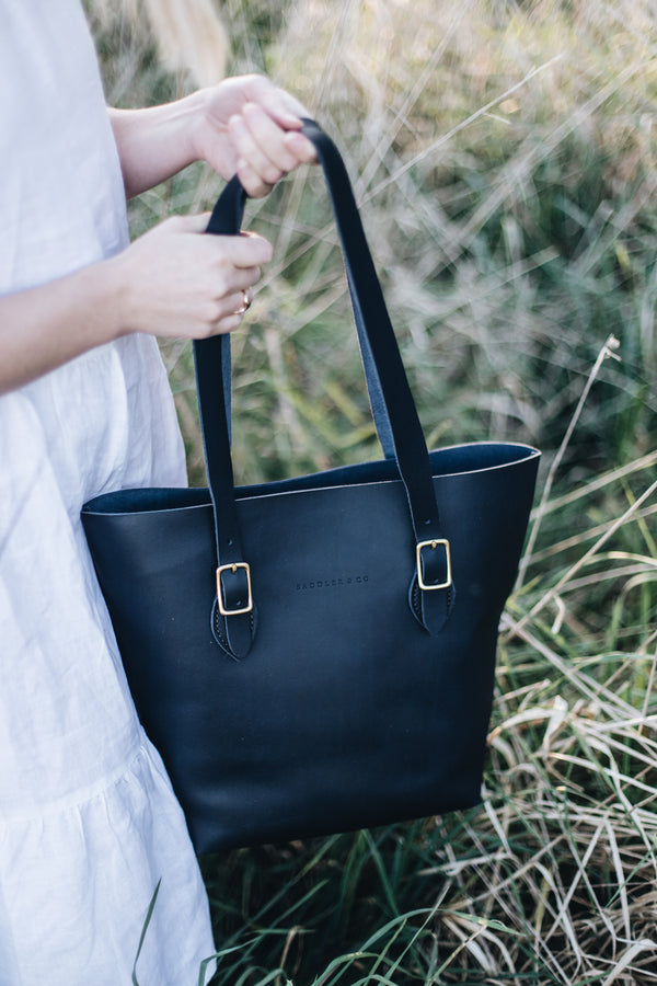 The Classic Tote in 'Atlantic' Navy - Saddler & Co - Saddler & Co | Australian Made Leather Goods