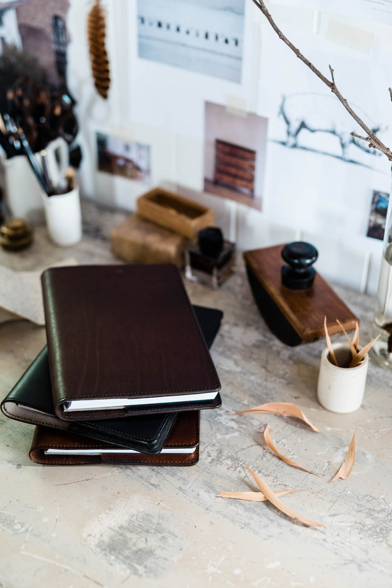 A5 Leather Journal in Black - Signature Collection - Saddler & Co | Australian Made Leather Goods