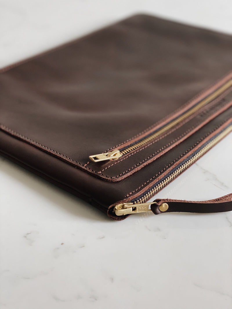The Laptop Case in Cocoa - Regular size - Saddler & Co - Saddler & Co | Australian Made Leather Goods